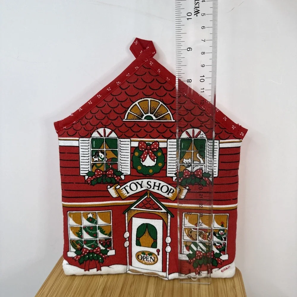 VTG 90s Holiday Christmas Pot Holder Lot 3 Kitchen Cows Teddy Bear Cottagecore